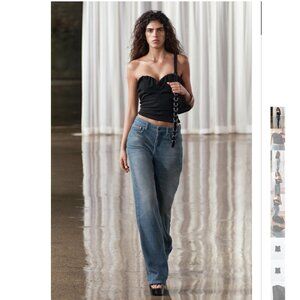 ZARA BANDEAU TOP WITH SWEETHEART NECKLINE Size L NEW WITH TAG!